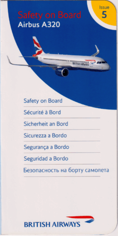 Safety card British Airways (Inglaterra) Airbus A320
