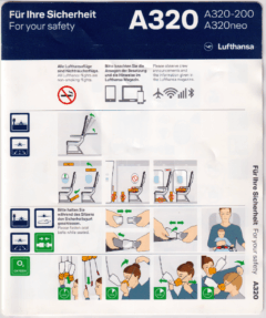 Safety card Lufthansa (Alemanha) Airbus A320neo (TN41300027-Rev00)