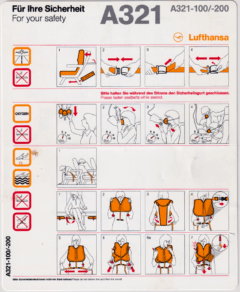 Safety card Lufthansa (Alemanha) Airbus A321