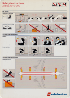 Safety card Edelweiss Air (Suíça) Airbus A340-300