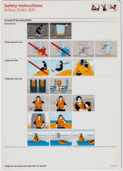 Safety card Brussels Airlines (Bélgica) Airbus A319/A320