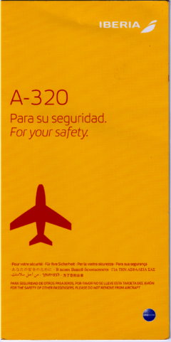 Safety card Iberia (Espanha) Airbus A320