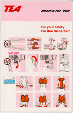 Safety card TEA (Bélgica) Boeing 737-300