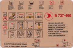 Safety card Turkish Airlines (Turquia) Boeing 737-400