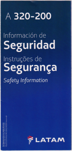 Safety card LATAM (Brasil) Airbus A320-200