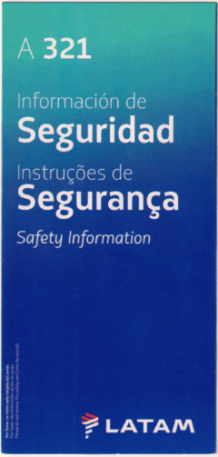Safety card LATAM (Brasil) Airbus A321