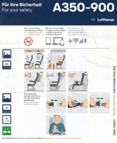 Safety card Lufthansa (Alemanha) Airbus A350-900