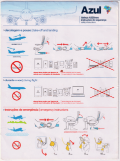 Safety card Azul (Brasil) Airbus A320