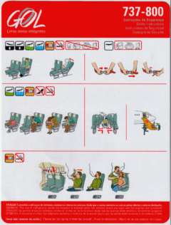 Safety card GOL (Brasil) Boeing 737-800