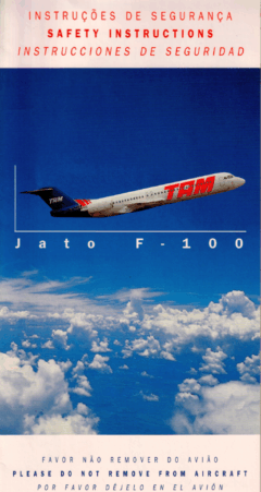 Safety card TAM (Brasil) Fokker 100