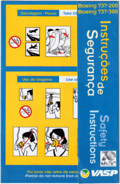 Safety card VASP (Brasil) Boeing 737-200/300