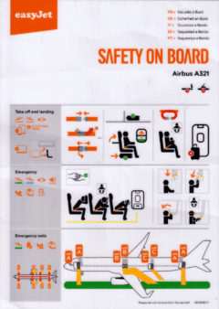 Safety card Easyjet Airbus A321