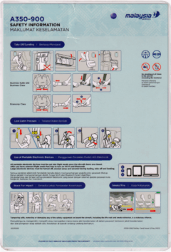 Safety card Malaysia Airlines (Malásia) Airbus A350-900