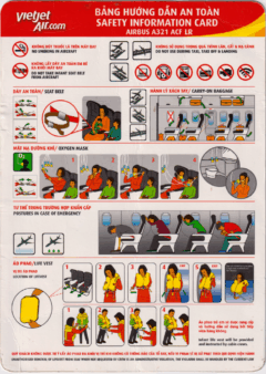Safety card VietJet (Vietnã) Airbus A321LR