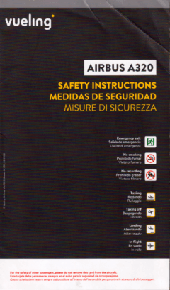 Safety card Vueling (Espanha) Airbus A320