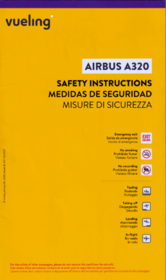 Safety card Vueling (Espanha) Airbus A320
