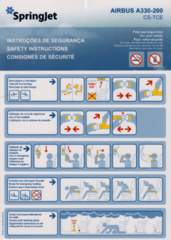 Safety card SpringJet/HiFly (Portugal) Airbus A330-200 CS-TCE