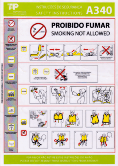 Safety card TAP Air Portugal Airbus A340